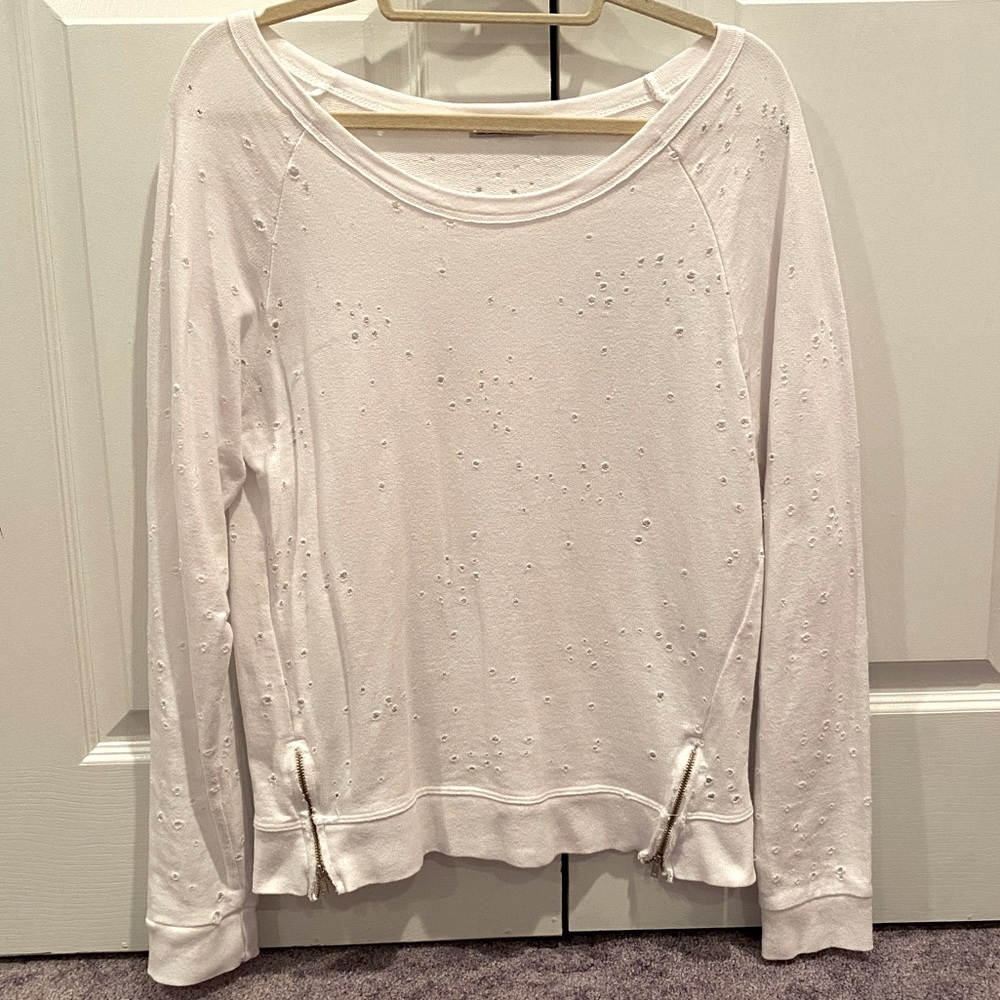 Distressed Zippers Sweatshirt